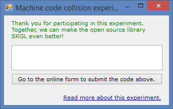 Machinecode experiment